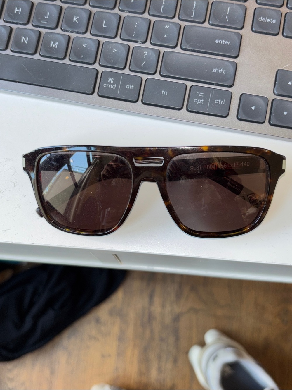 Saint Laurent Tortoiseshell Brown Shield Sunglasses